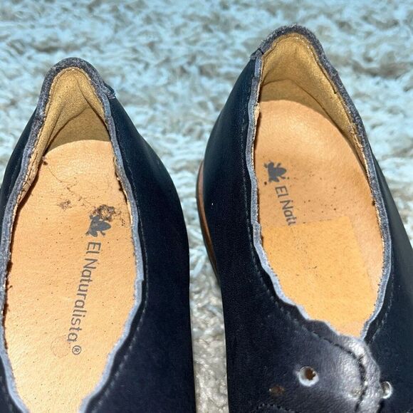 El Naturalista Aqua Iris Leather Lace-Up Mary Jane Court Shoes 38 W8 - Picture 10 of 12